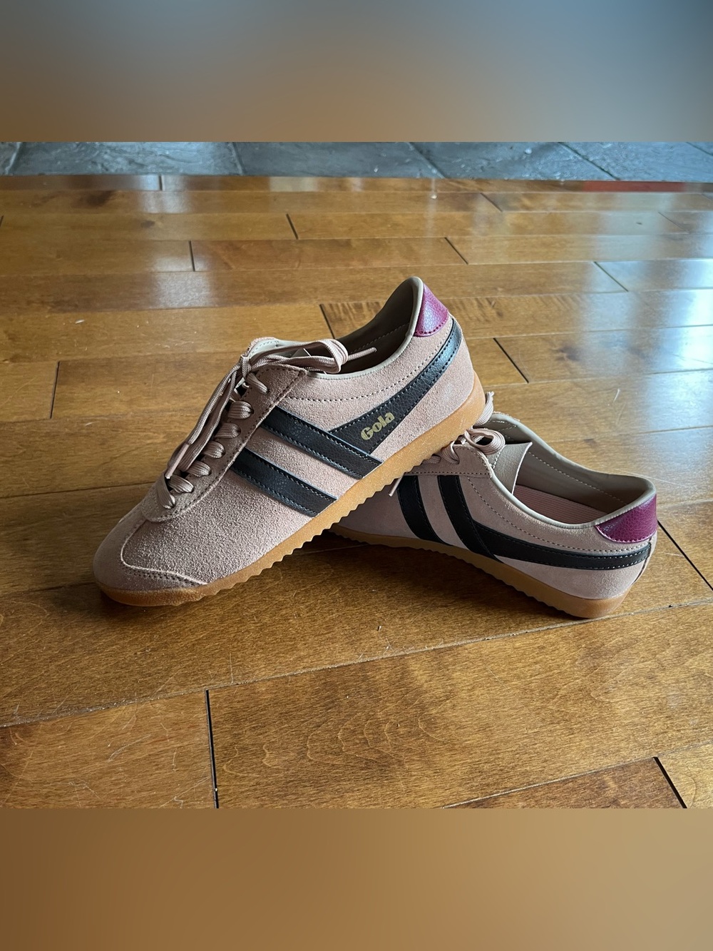 Gola Bullet Sneakers - Women's Dusty Pink with Berry and Mocha size 6.5 37.5